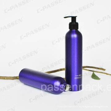 Benutzerdefinierte Farbe Aluminium Shampoo Lotion Flasche mit Lotion Pumpe (PPC-ACB-066)
